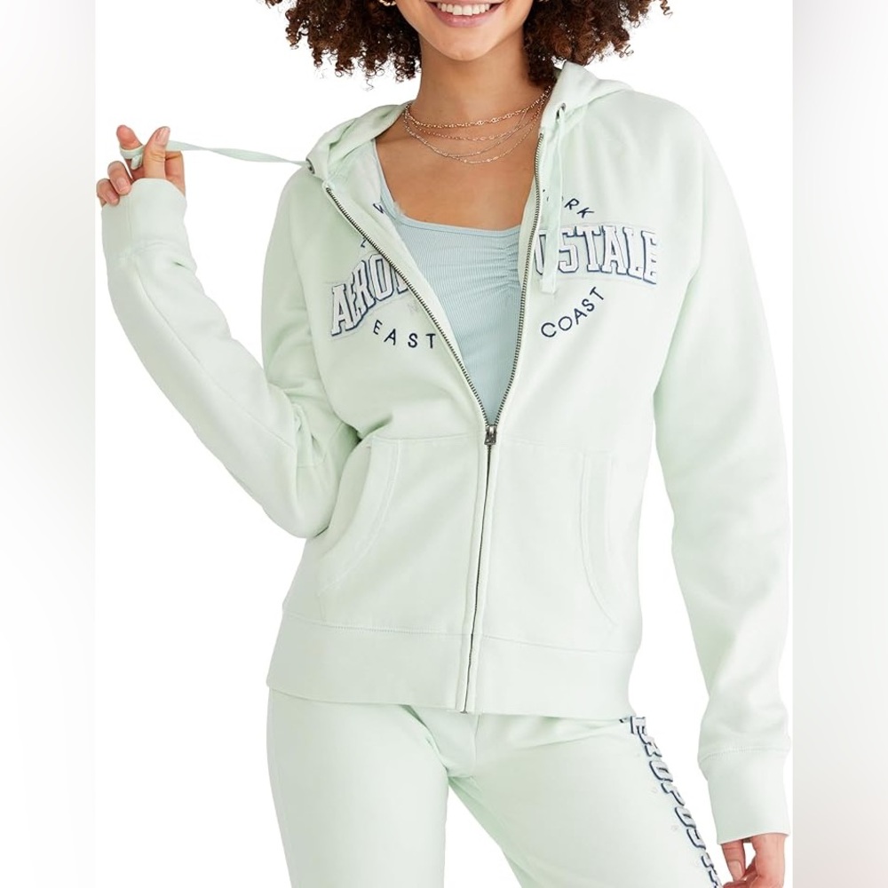 AEROPOSTALE EAST COAST MINT FULL ZIP HOODIE